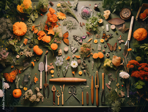 Gardening flat lay photo