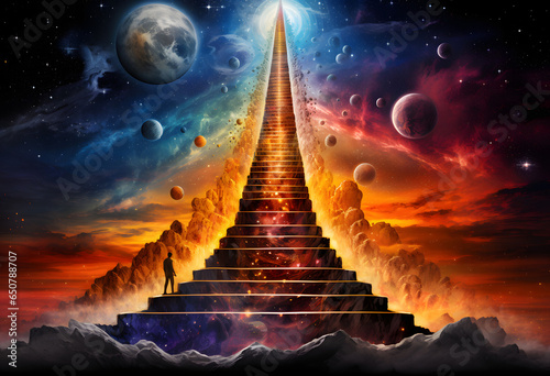 Climbing the stairway of self development to a higher consciousness photo