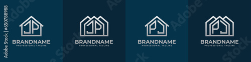 Letter JP and PJ Home Logo Set. Suitable for any business related to house, real estate, construction, interior with JP or PJ initials.