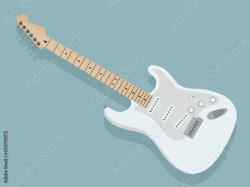 electric guitar vector. rock guitar. white guitar.