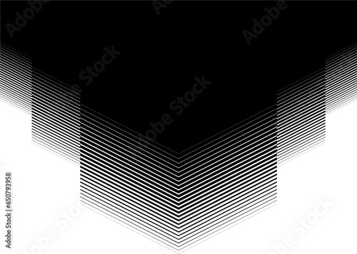 Transition from black to white with abstract stripes. Striped pattern. Modern vector background
