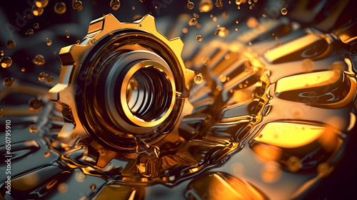 Lubricate motor oil and Gears. Oil wave splashing in Car engine with lubricant oil. Concept of Lubricate motor oil and Gears.