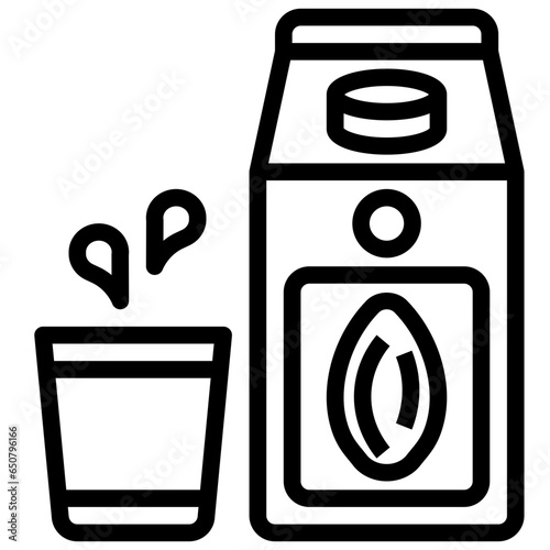 Almond milk filled outline icon,linear,outline,graphic,illustration