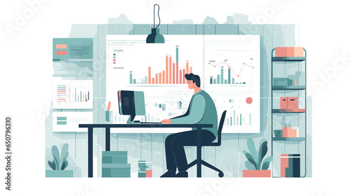 A Man working on a laptop business work 