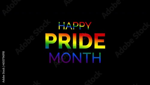 Happy Pride Month. LGBT. June. Flat holiday . LGBTQ Pride Month abstract colorful background animation.