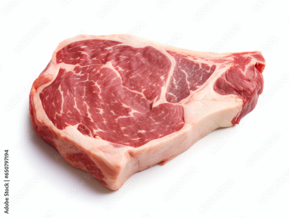 Fresh raw beef steak isolated on white Fresh raw beef steak isolated on white