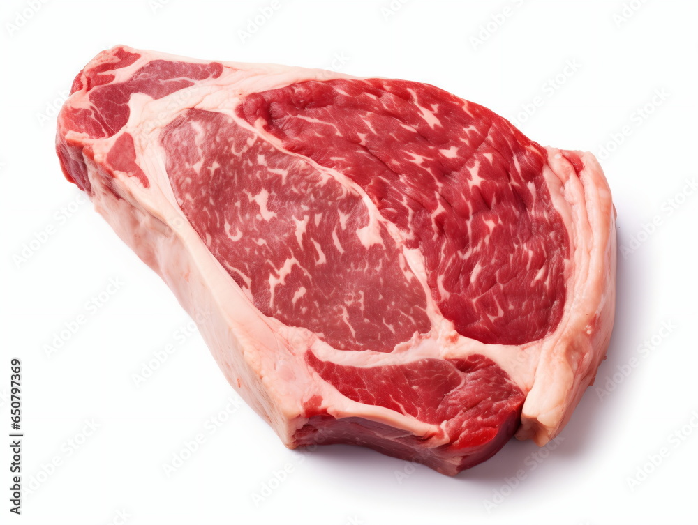 Fresh raw beef steak isolated on white Fresh raw beef steak isolated on white
