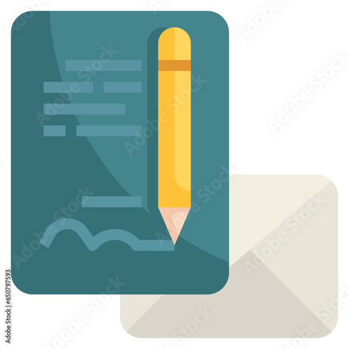 Letter of intent filled outline icon,linear,outline,graphic,illustration