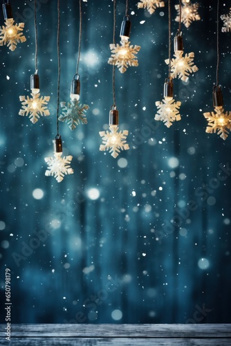 Cozy blue winter background
