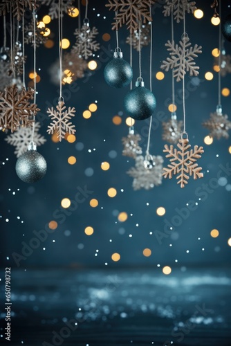 Cozy blue winter background