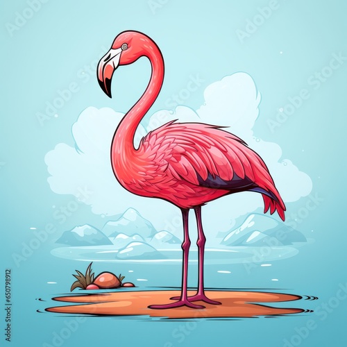 Cartoon flamingo illustration