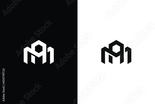 AM Creative Logo Design, Or AM Logo design icon with black and white backgound 