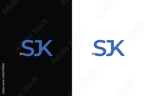 SJK Logo Design, Or SJK Logo design icon with black and white backgound 