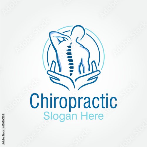 chiropractic logo design vector template, spine logo, physiotherapy logo design