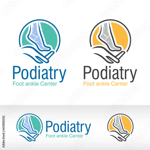 podiatry logo design vector icon symbol template