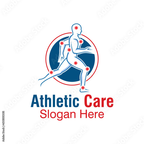 athletic health care logo design vector template