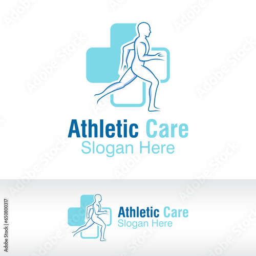 athletic health care logo design vector template