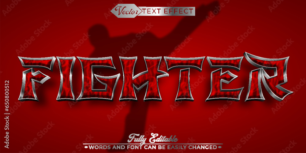 Asian Red Fighter Editable Text Effect Template