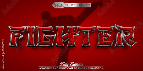 Asian Red Fighter Editable Text Effect Template