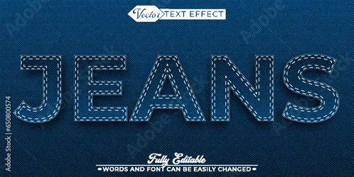 Jean Skin Vector Editable Text Effect Template