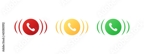 Answer phone icons. Icons to answer or reject a call. Vector scalable graphics
