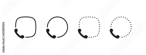 Call icon. Phone icon with frame. Mobile app icons. Vector scalable graphics