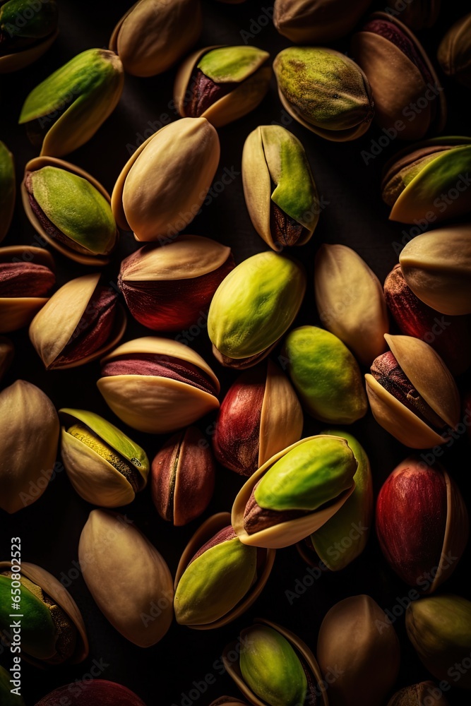 Fresh raw Pistachios isolated on dark background. High ewsolution image Fresh raw Pistachios isolated on dark background. High ewsolution image