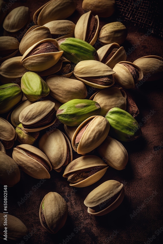 Fresh raw Pistachios isolated on dark background. High ewsolution image Fresh raw Pistachios isolated on dark background. High ewsolution image