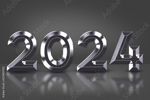 2024 New Year Vector Illustration: A Vibrantly Design in a Stylish and Trendy Format to Celebrate the Happy New Year