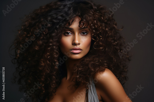 Close Up Of Woman With Curly Hair Natural Curls, Hair Care, Selfconfidence, Empowerment
