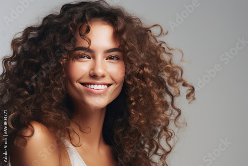Close Up Of Woman With Curly Hair Natural Curls, Hair Care, Selfconfidence, Empowerment