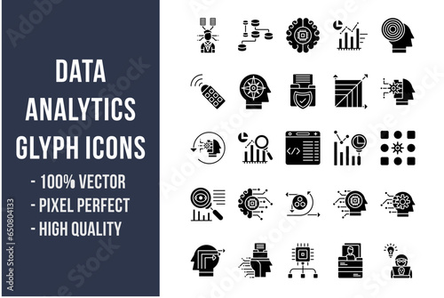 Data Analytics Glyph Icons