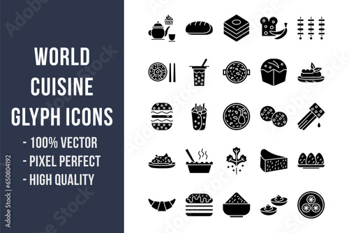 World Cuisine Glyph Icons