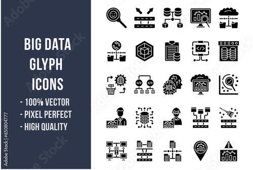 Big Data Glyph Icons