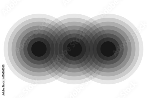 black and white  pattern round cercle effect Concentric circles background vector