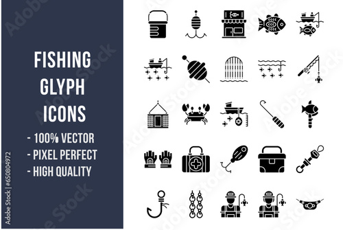 Fishing Glyph Icons