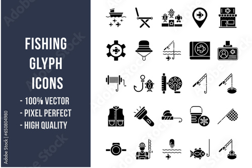Fishing Glyph Icons