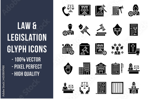 Law & Legislation Glyph Icons