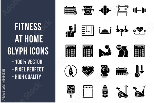 Fitness at Home Glyph Icons