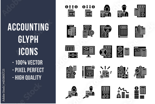 Accounting Glyph Icons