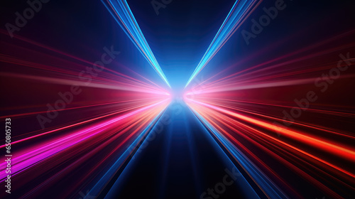 a colorful geometric background with line Multicolored abstract background with vanishing poin Abstract image of speed motion on the road Colorful light burst and laser pointer for a modern