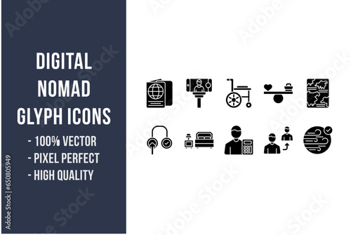 Digital Nomad Glyph Icons