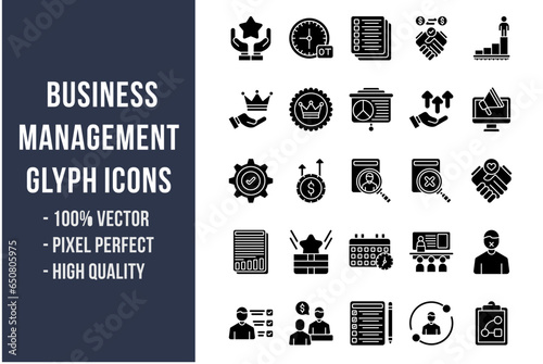 Business Management Glyph Icons