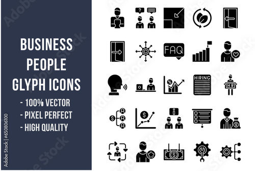 Business People Glyph Icons