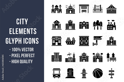 City Elements Glyph Icons