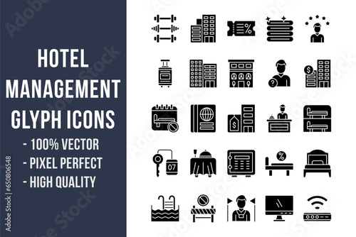 Hotel Management Glyph Icons