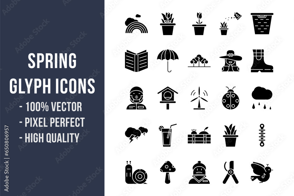 Obraz premium Spring Glyph Icons