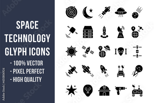 Space Technology Glyph Icons