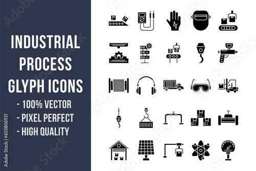 Industrial Process Glyph Icons