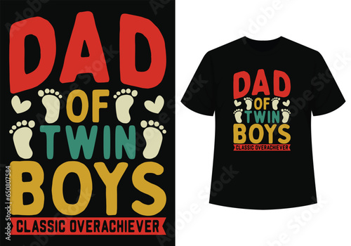 Dad of twin boys typography t-shirt design with vintage color